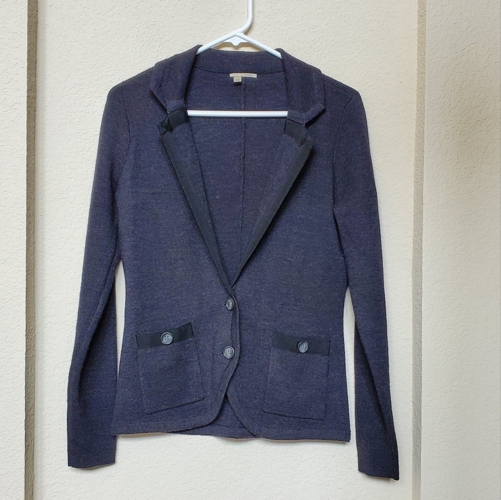 Halogen Merino Wool Blend Knit Cardigan Blazer. Size S